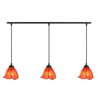 3 x Tiffany Tender Poppy aan plafondbalk