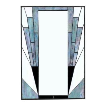 French Art Deco Miroir Blue